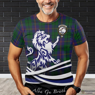 Carmichael Tartan T-Shirt with Alba Gu Brath Regal Lion Emblem