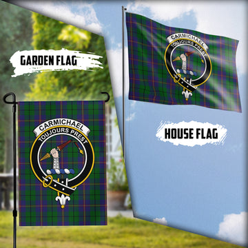 Carmichael Tartan Flag with Family Crest