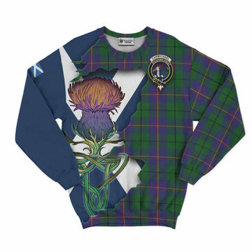 Tartan Vibes Clothing Carmichael Tartan Family Crest Sweatshirt Scottish Thistle Celtic Inspired