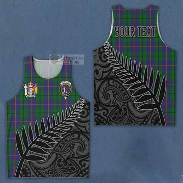 Tartan Vibes Clothing Carmichael Crest Tartan Men's Tank Top with New Zealand Silver Fern Half Style