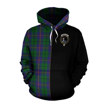 Tartan Vibes Clothing Carmichael Tartan Cotton Hoodie with Family Crest and Half Of Me Style