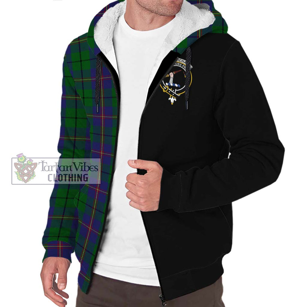 Carmichael Tartan Sherpa Hoodie with Family Crest and Half Of Me Style Unisex S - Tartanvibesclothing Shop