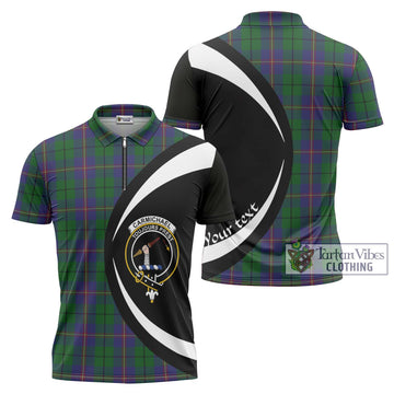 Tartan Vibes Clothing Carmichael Tartan Zipper Polo Shirt with Family Crest Circle Style