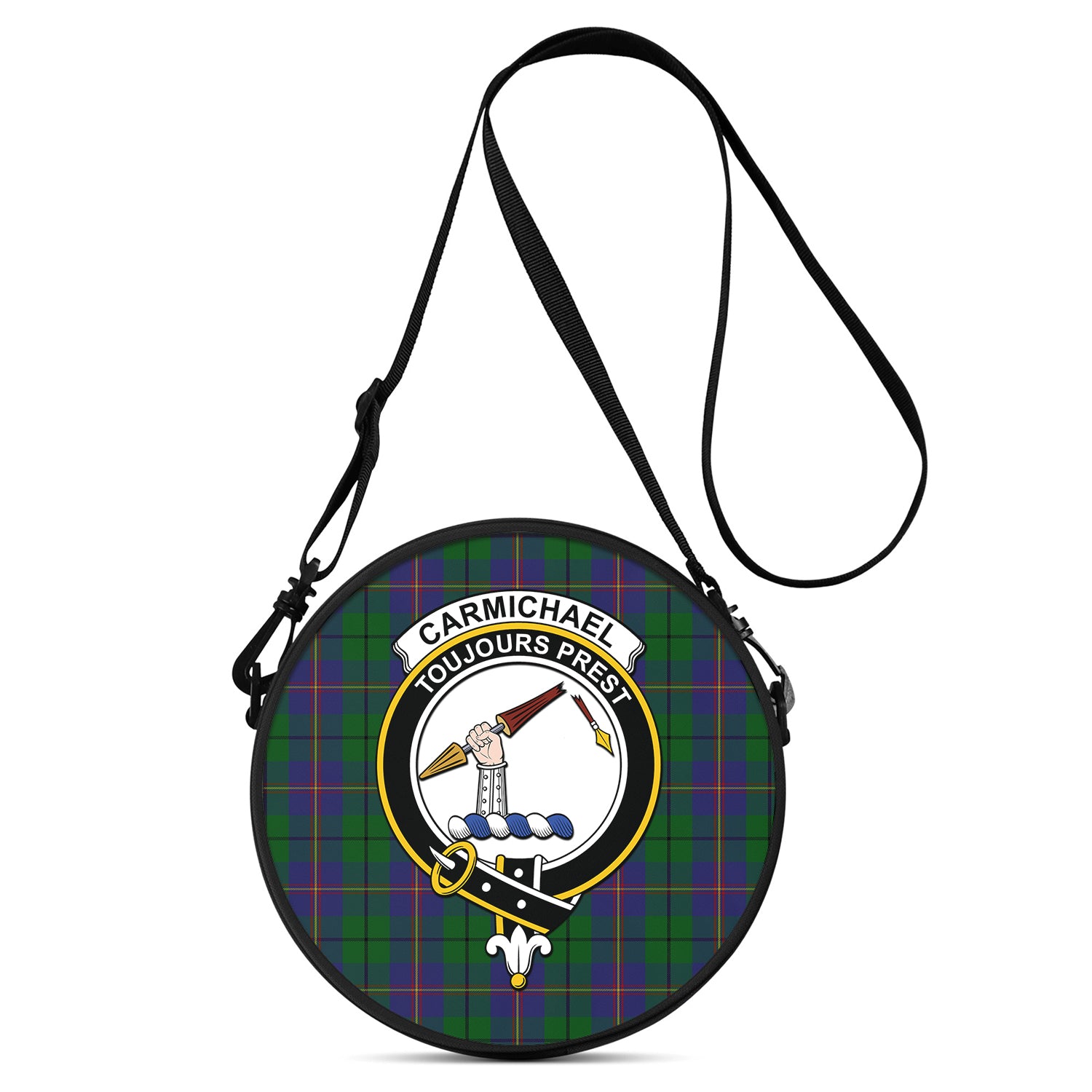 carmichael-tartan-round-satchel-bags-with-family-crest