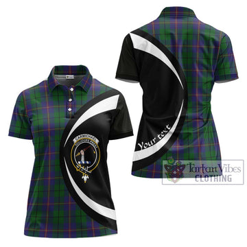 Carmichael Tartan Women's Polo Shirt with Family Crest Circle Style Women - Tartan Vibes Clothing