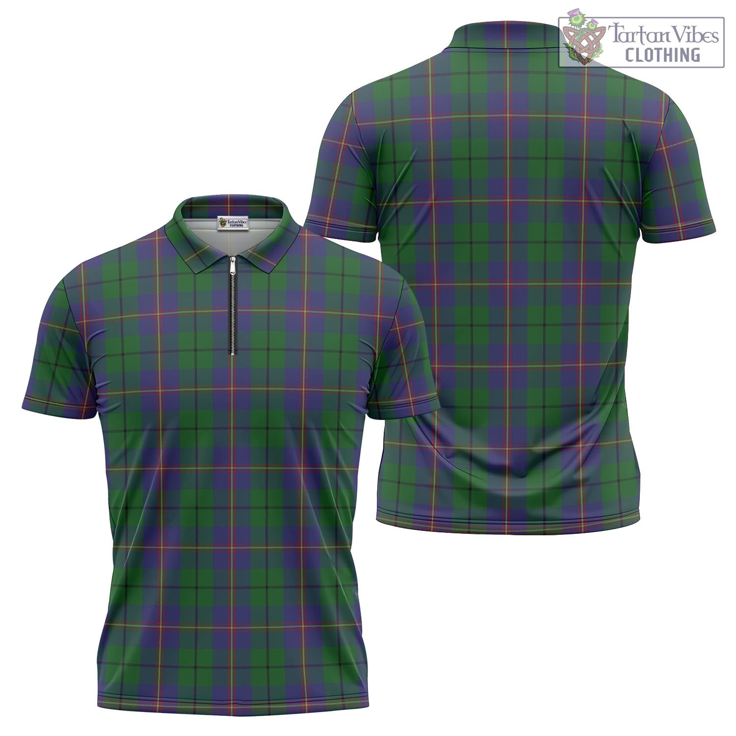 Tartan Vibes Clothing Carmichael Tartan Zipper Polo Shirt