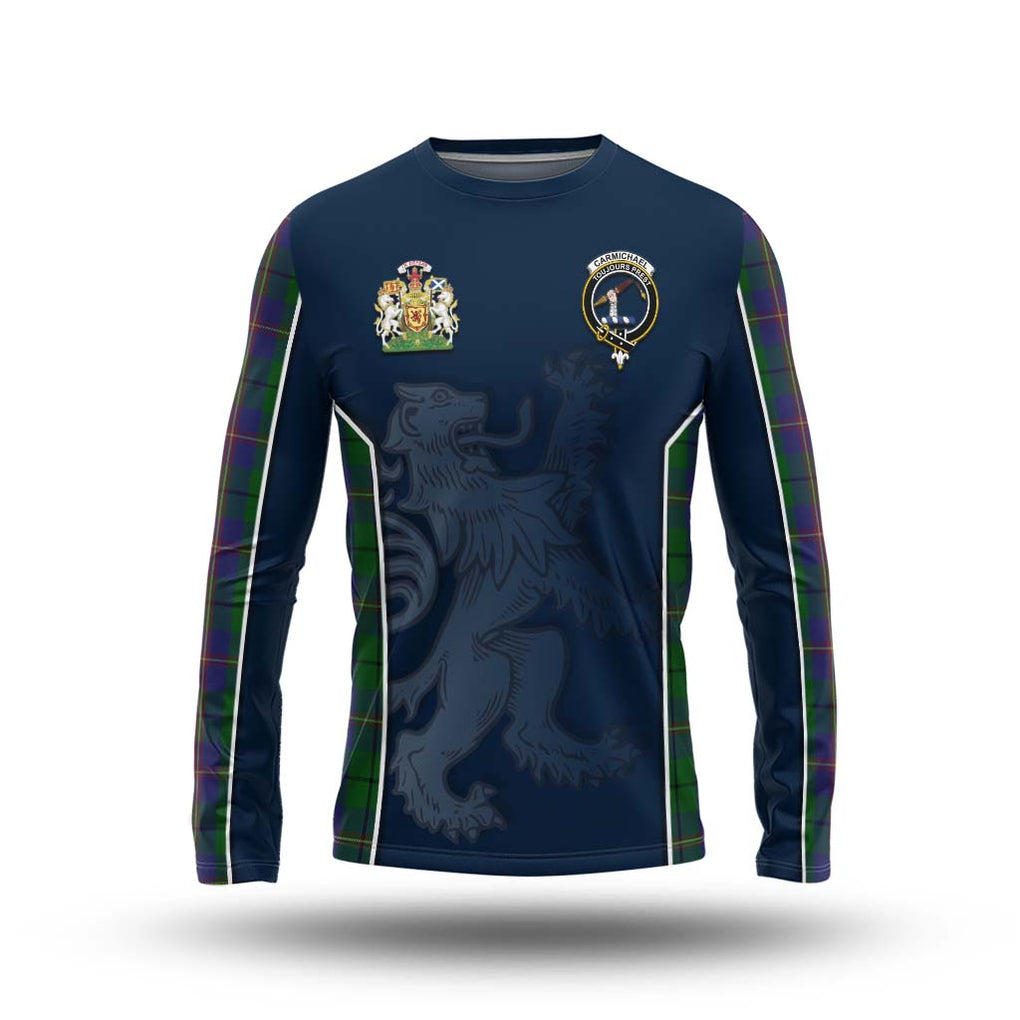 Carmichael Tartan Long Sleeve T-Shirt with Family Crest and Lion Rampant Vibes Sport Style Unisex - Tartan Vibes Clothing