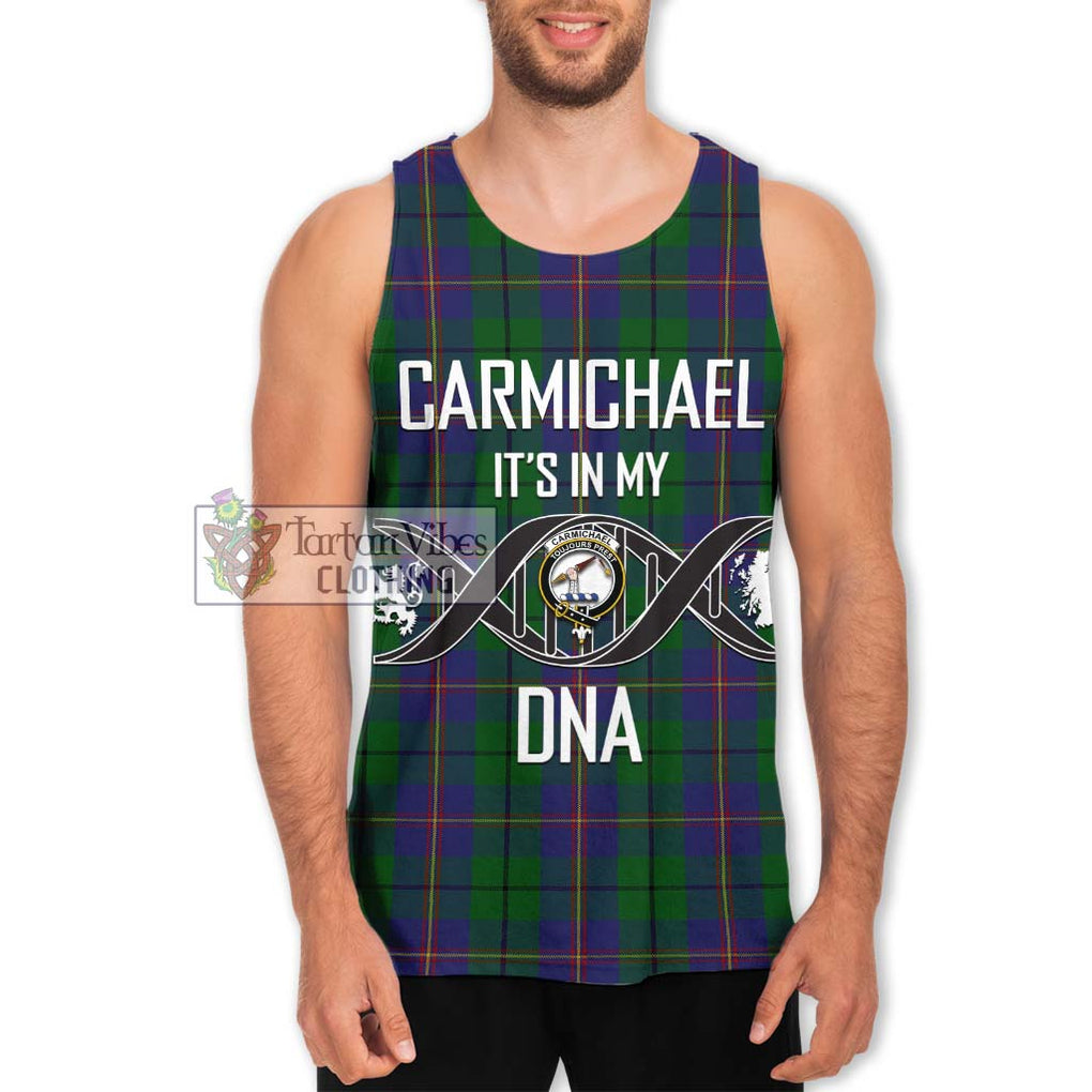 Carmichael Tartan Men's Tank Top with Family Crest DNA In Me Style Men - Tartanvibesclothing Shop