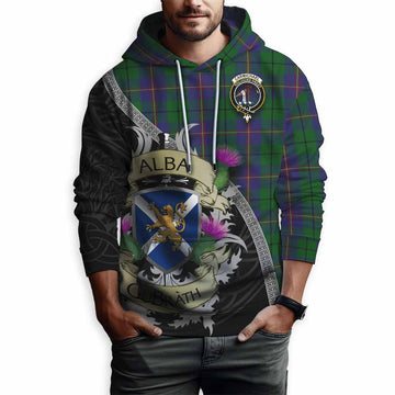 Tartan Vibes Clothing Carmichael Tartan Family Crest Hoodie Lion Rampant Royal Thistle Shield Celtic Inspired