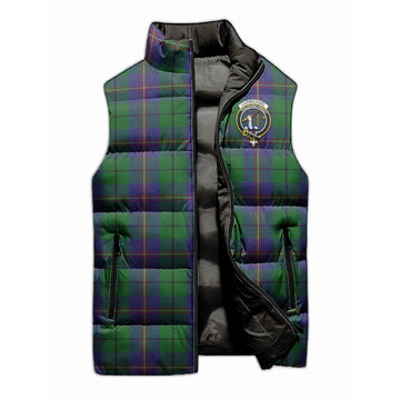 Carmichael Tartan Sleeveless Puffer Jacket with Family Crest - Tartanvibesclothing