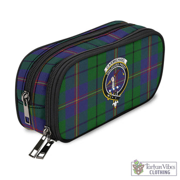 Tartan Vibes Clothing Carmichael Tartan Pen and Pencil Case with Family Crest