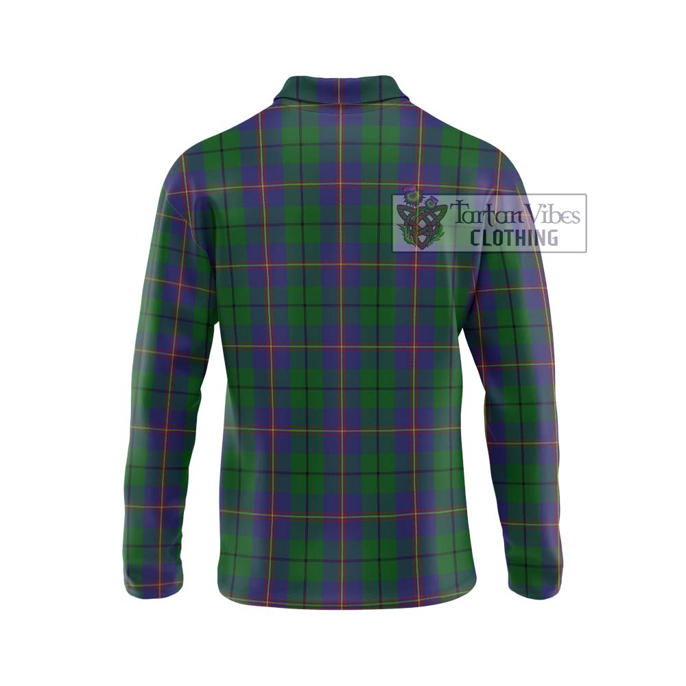 Carmichael Tartan Long Sleeve Polo Shirt with Family Crest DNA In Me Style - Tartanvibesclothing Shop