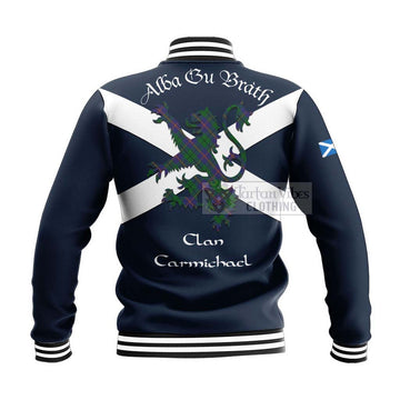 Tartan Vibes Clothing Carmichael Tartan Lion Rampant Baseball Jacket – Proudly Display Your Heritage with Alba Gu Brath and Clan Name