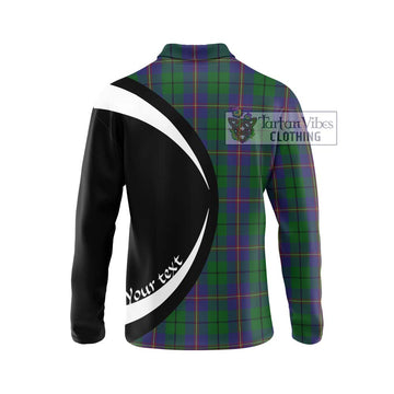 Carmichael Tartan Long Sleeve Polo Shirt with Family Crest Circle Style - Tartan Vibes Clothing