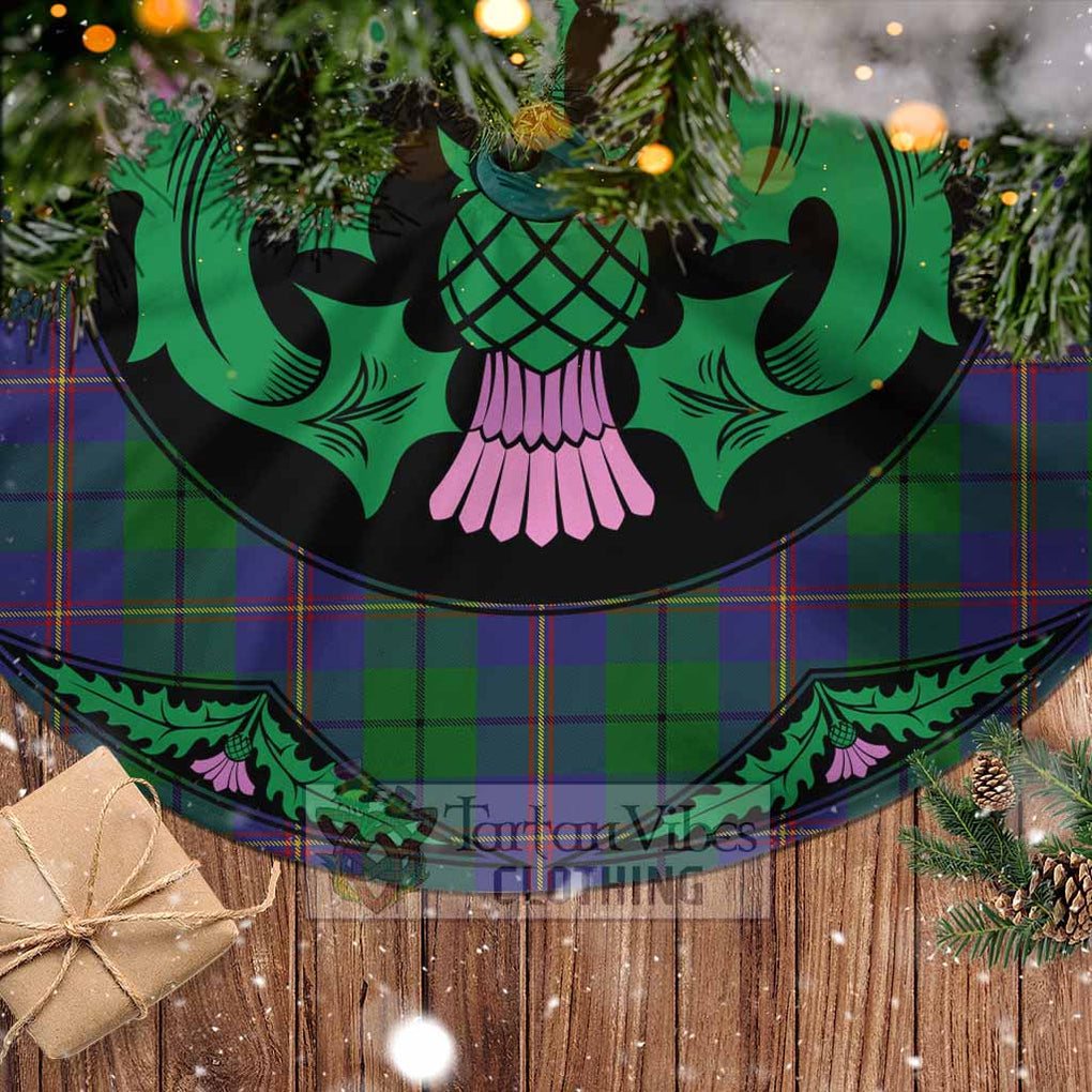 Tartan Vibes Clothing Carmichael Tartan Christmas Tree Skirt Scottish Thistle Style