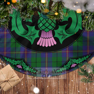Tartan Vibes Clothing Carmichael Tartan Christmas Tree Skirt Scottish Thistle Style
