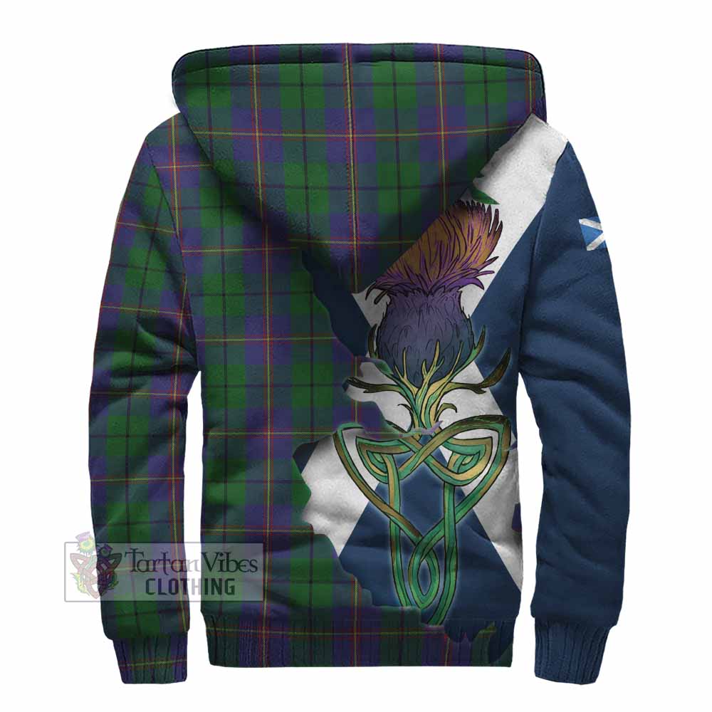 Tartan Vibes Clothing Carmichael Tartan Family Crest Sherpa Hoodie Scottish Thistle Celtic Inspired