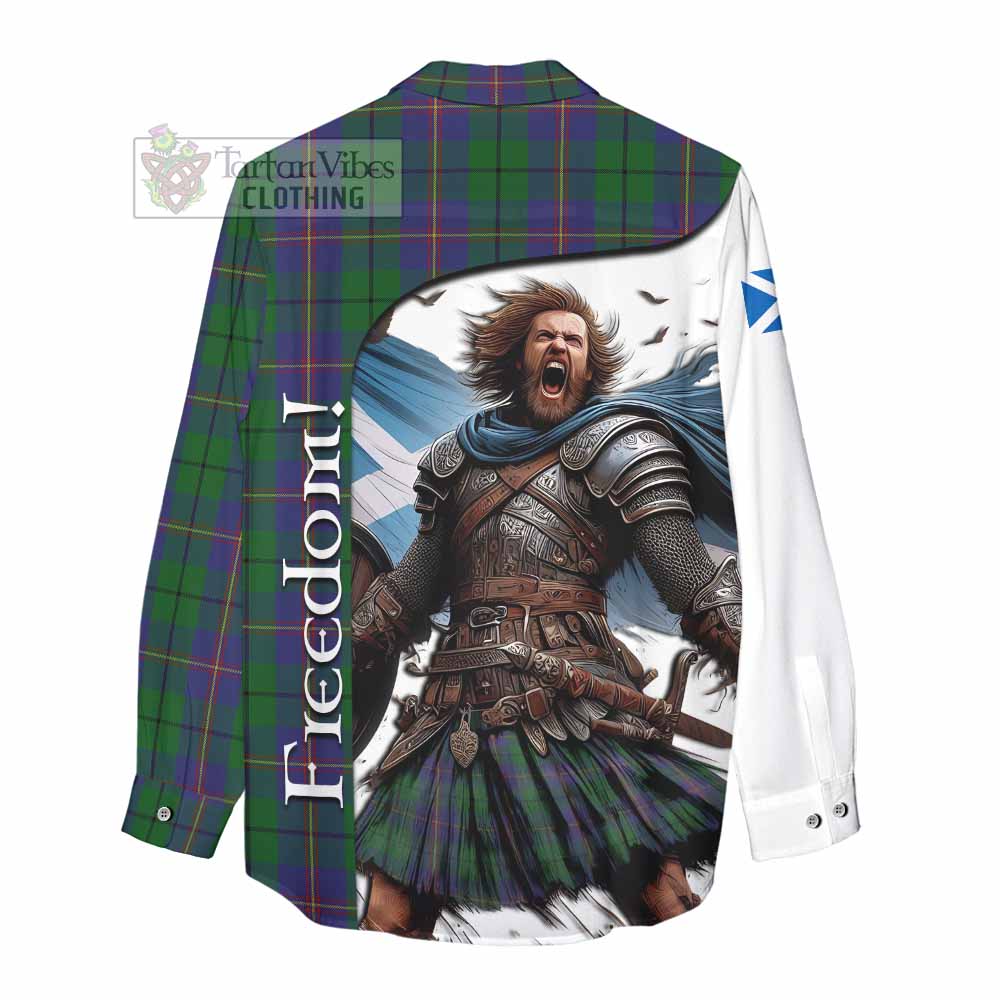 Tartan Vibes Clothing Carmichael Crest Tartan Women's Casual Shirt Inspired by the Freedom of Scottish Warrior