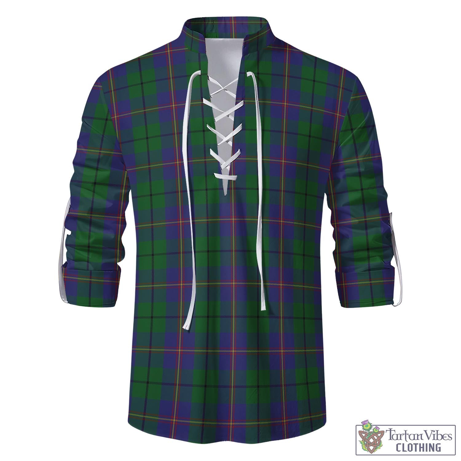 Tartan Vibes Clothing Carmichael Tartan Men's Scottish Traditional Jacobite Ghillie Kilt Shirt