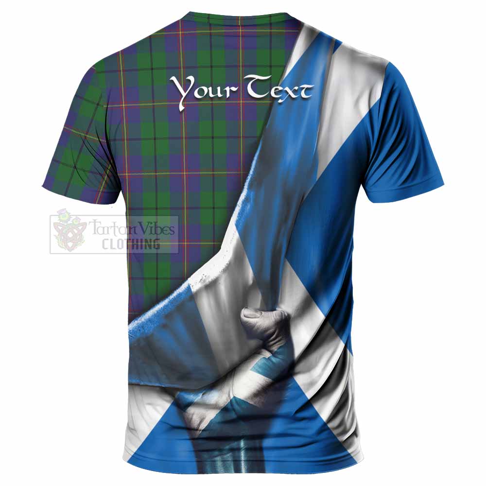 Tartan Vibes Clothing Carmichael Tartan T-Shirt with Family Crest Scotland Patriotic Style
