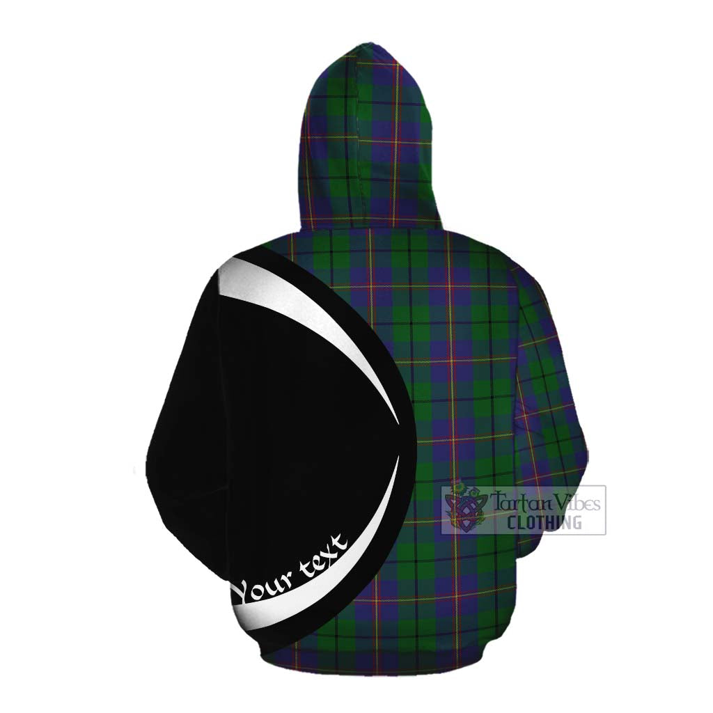 Tartan Vibes Clothing Carmichael Tartan Cotton Hoodie with Family Crest Circle Style