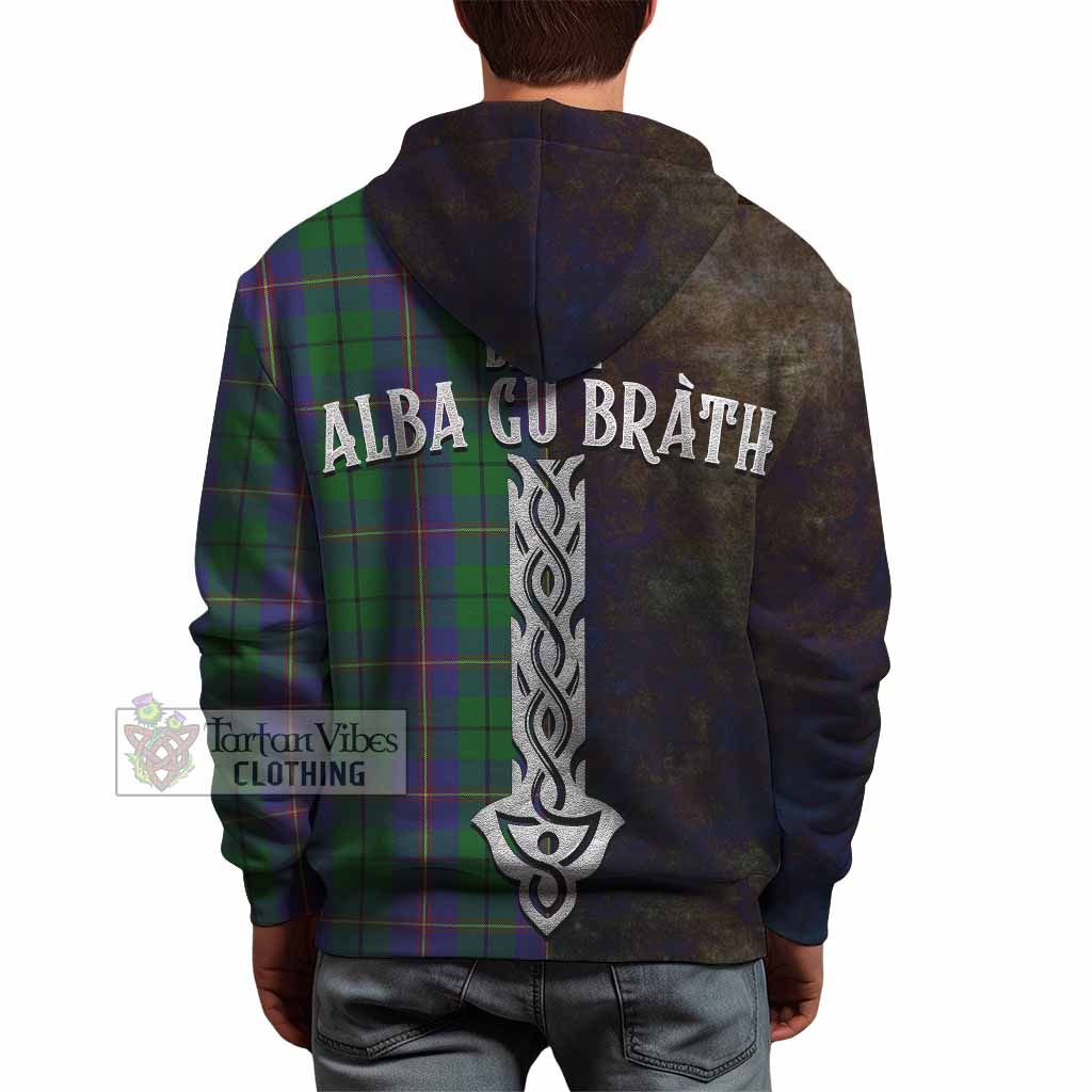 Tartan Vibes Clothing Carmichael Tartan Family Crest Hoodie Alba Gu Brath Be Brave Lion Ancient Style
