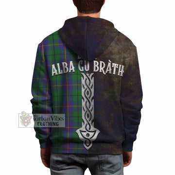 Tartan Vibes Clothing Carmichael Tartan Family Crest Hoodie Alba Gu Brath Be Brave Lion Ancient Style