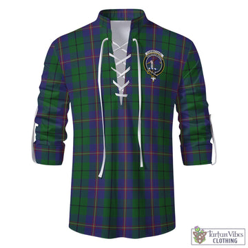 Tartan Vibes Clothing Carmichael Tartan Men's Scottish Traditional Jacobite Ghillie Kilt Shirt with Family Crest