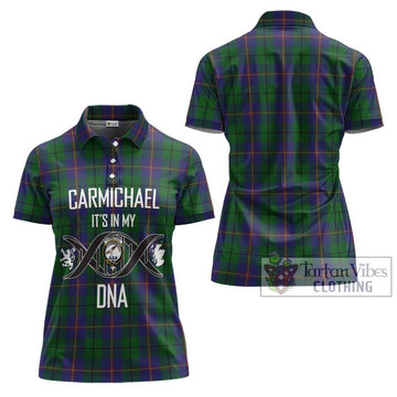 Carmichael Tartan Women's Polo Shirt with Family Crest DNA In Me Style - Tartanvibesclothing Shop