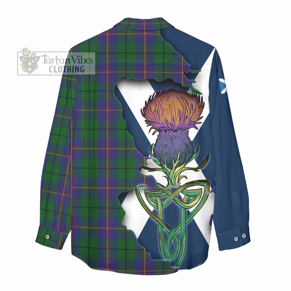 Tartan Vibes Clothing Carmichael Tartan Family Crest Women's Casual Shirt Scottish Thistle Celtic Inspired