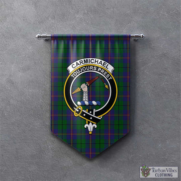 Tartan Vibes Clothing Carmichael Tartan Gonfalon, Tartan Banner with Family Crest
