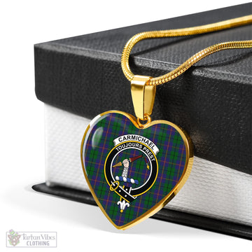 Tartan Vibes Clothing Carmichael Tartan Heart Necklace with Family Crest