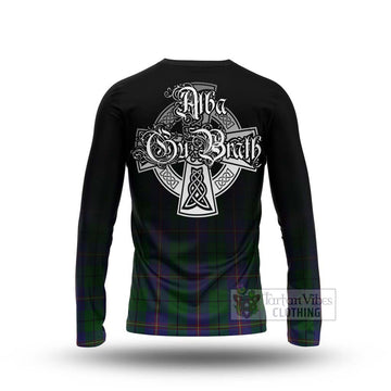 Tartan Vibes Clothing Carmichael Tartan Long Sleeve T-Shirt Featuring Alba Gu Brath Family Crest Celtic Inspired