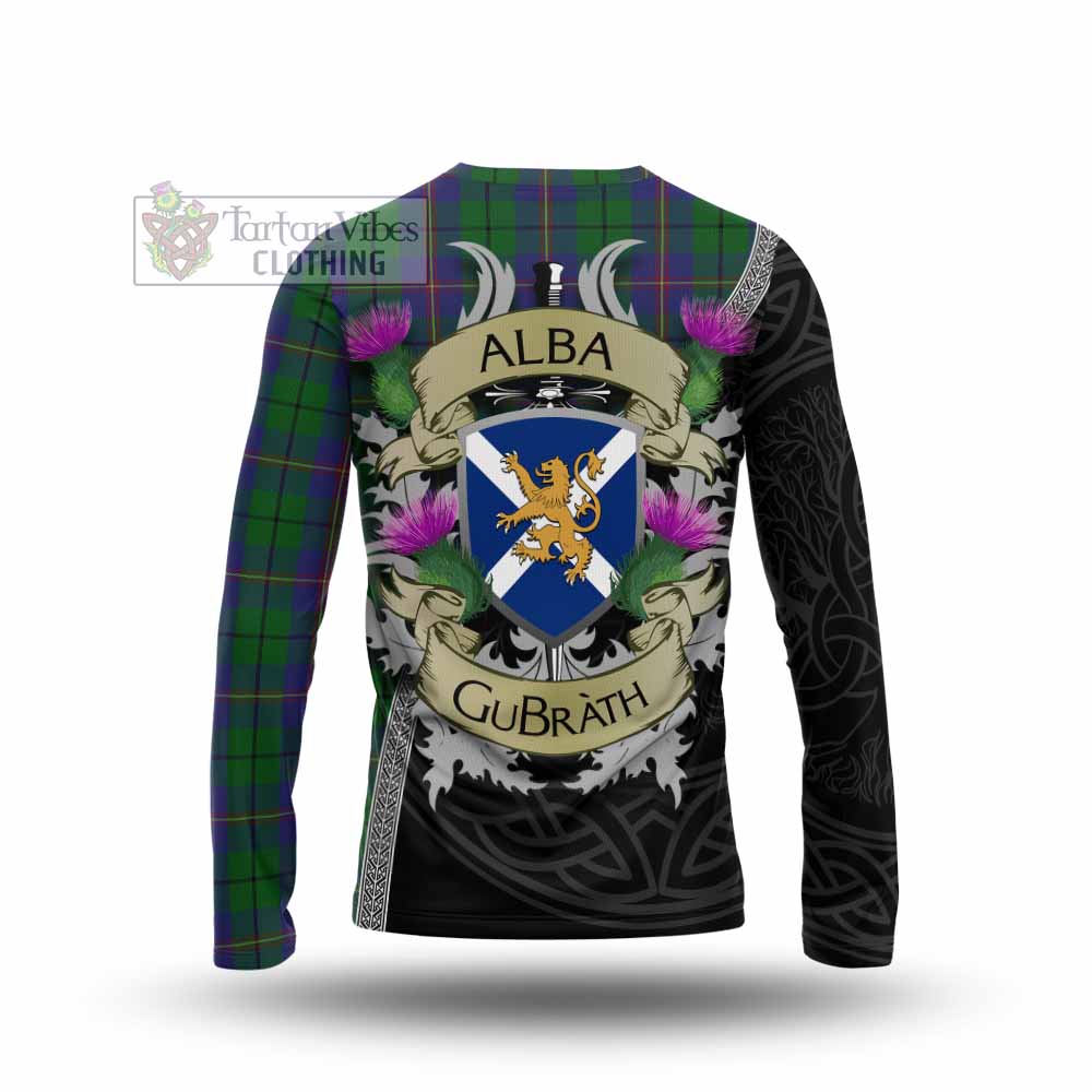 Tartan Vibes Clothing Carmichael Tartan Family Crest Long Sleeve T-Shirt Lion Rampant Royal Thistle Shield Celtic Inspired
