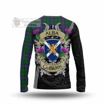 Tartan Vibes Clothing Carmichael Tartan Family Crest Long Sleeve T-Shirt Lion Rampant Royal Thistle Shield Celtic Inspired