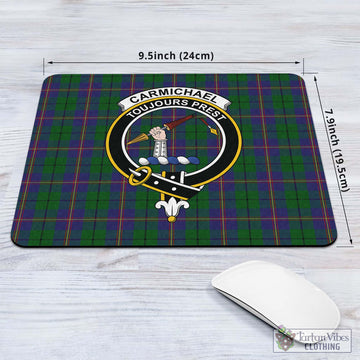 Tartan Vibes Clothing Carmichael Tartan Mouse Pad with Family Crest