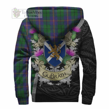 Tartan Vibes Clothing Carmichael Tartan Family Crest Sherpa Hoodie Lion Rampant Royal Thistle Shield Celtic Inspired
