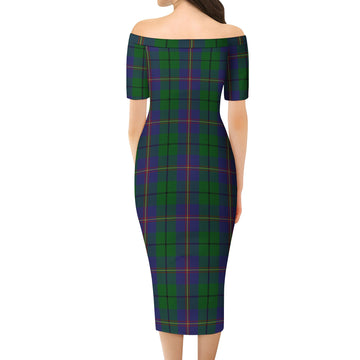 Carmichael Tartan Off Shoulder Lady Dress - Tartanvibesclothing