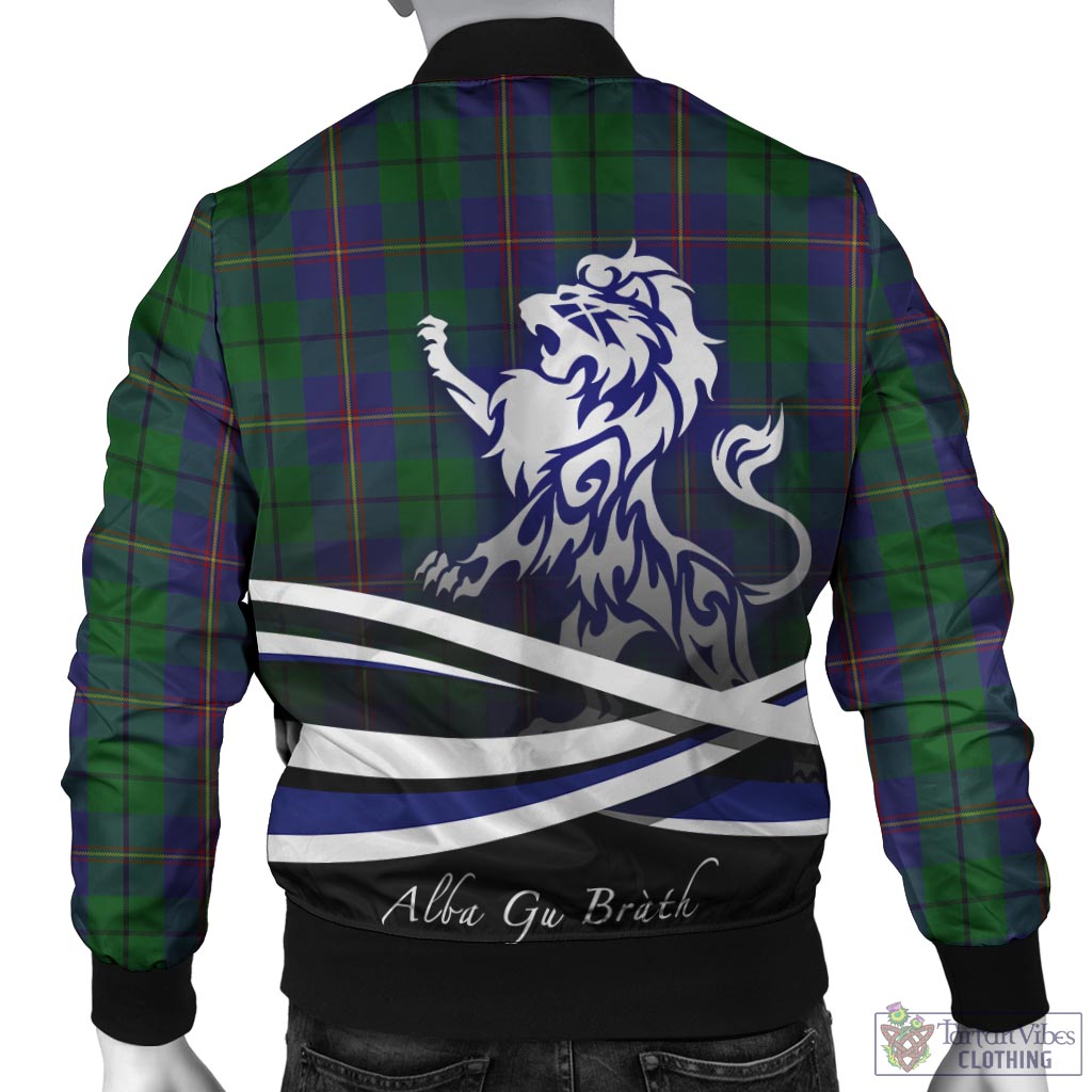 Tartan Vibes Clothing Carmichael Tartan Bomber Jacket with Alba Gu Brath Regal Lion Emblem
