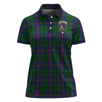 Carmichael Tartan Polo Shirt with Family Crest For Women