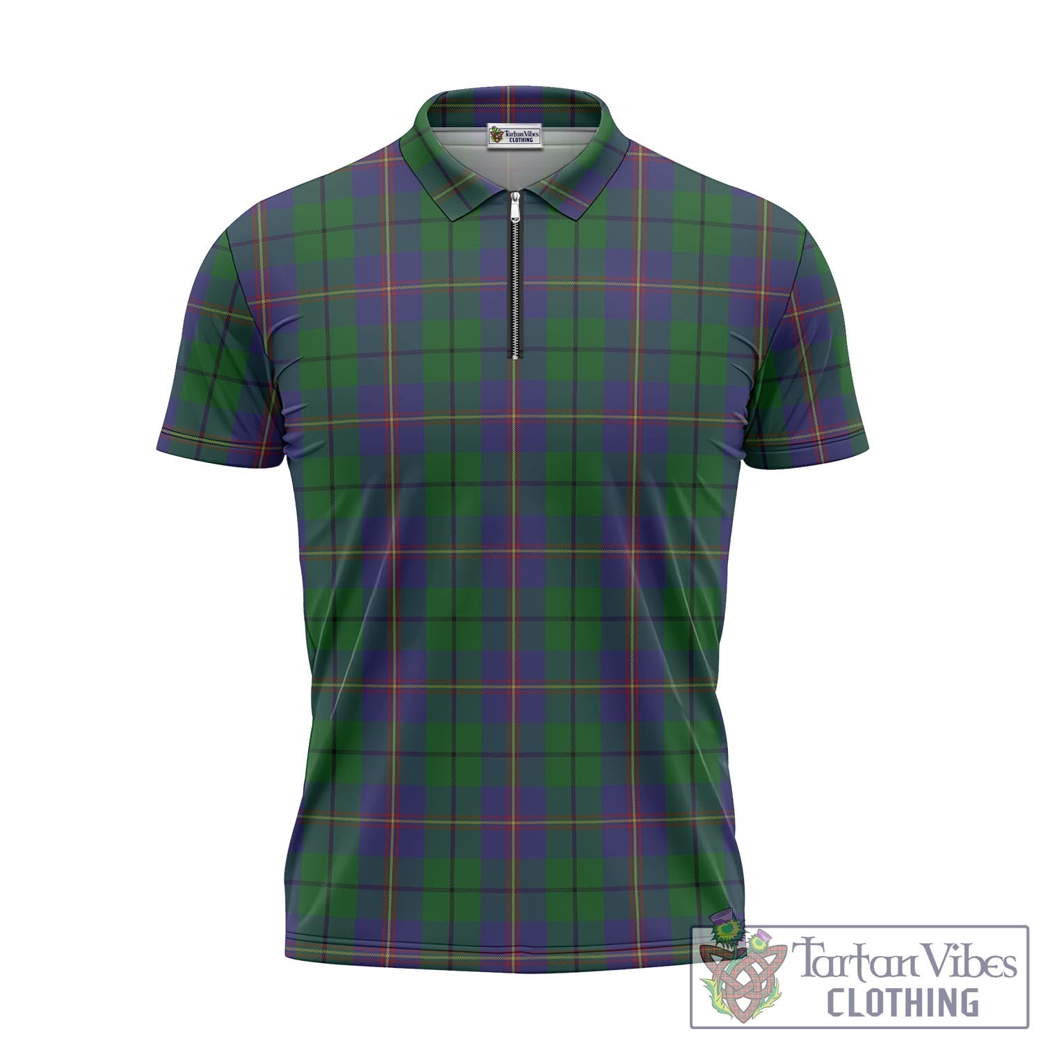 Tartan Vibes Clothing Carmichael Tartan Zipper Polo Shirt