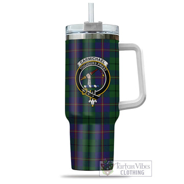 Tartan Vibes Clothing Carmichael Tartan and Family Crest Tumbler with Handle