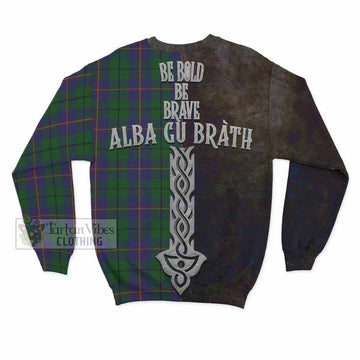 Tartan Vibes Clothing Carmichael Tartan Family Crest Sweatshirt Alba Gu Brath Be Brave Lion Ancient Style