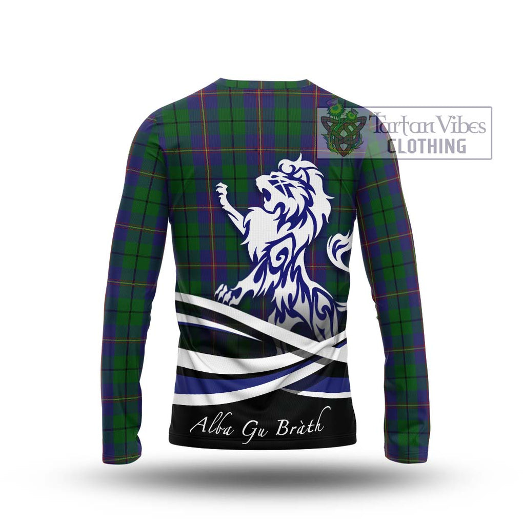 Carmichael Tartan Long Sleeve T-Shirt with Alba Gu Brath Regal Lion Emblem - Tartanvibesclothing Shop