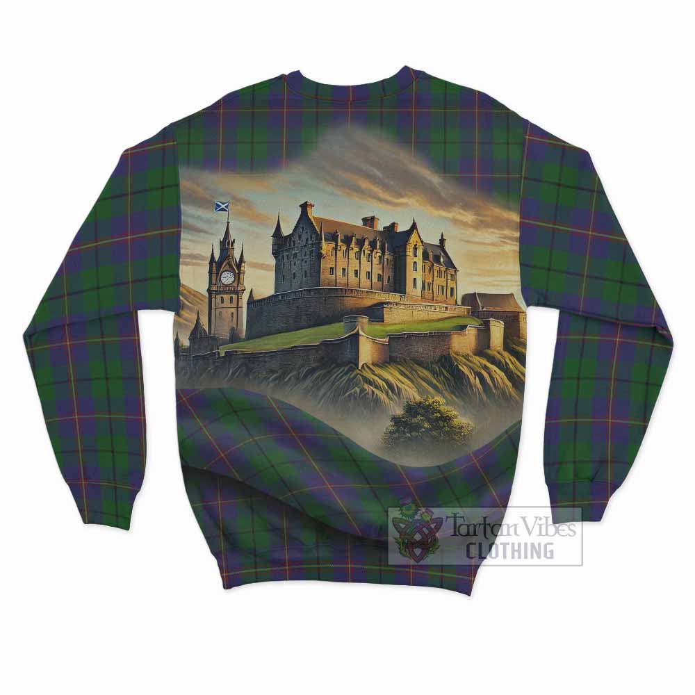 Tartan Vibes Clothing Carmichael Tartan Family Crest Sweatshirt with Scottish Ancient Castle Style