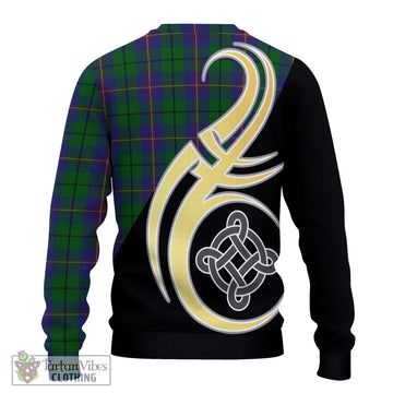 Carmichael Tartan Knitted Sweater with Family Crest and Celtic Symbol Style - Tartan Vibes Clothing