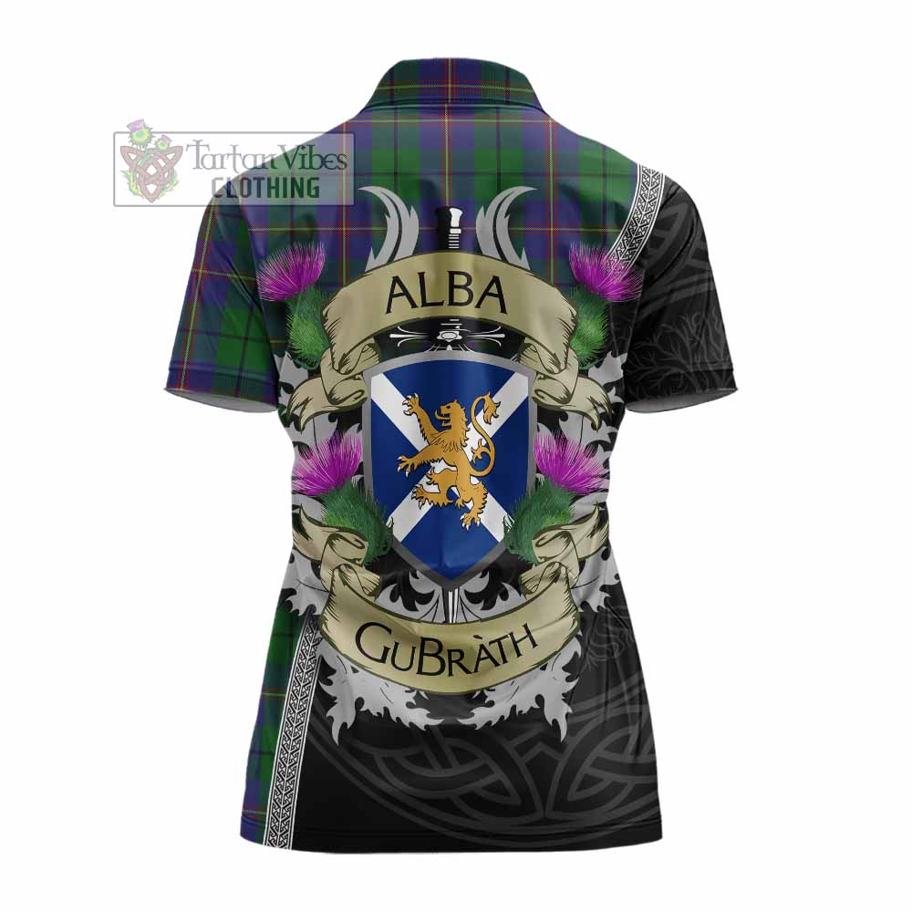 Tartan Vibes Clothing Carmichael Tartan Family Crest Women's Polo Shirt Lion Rampant Royal Thistle Shield Celtic Inspired