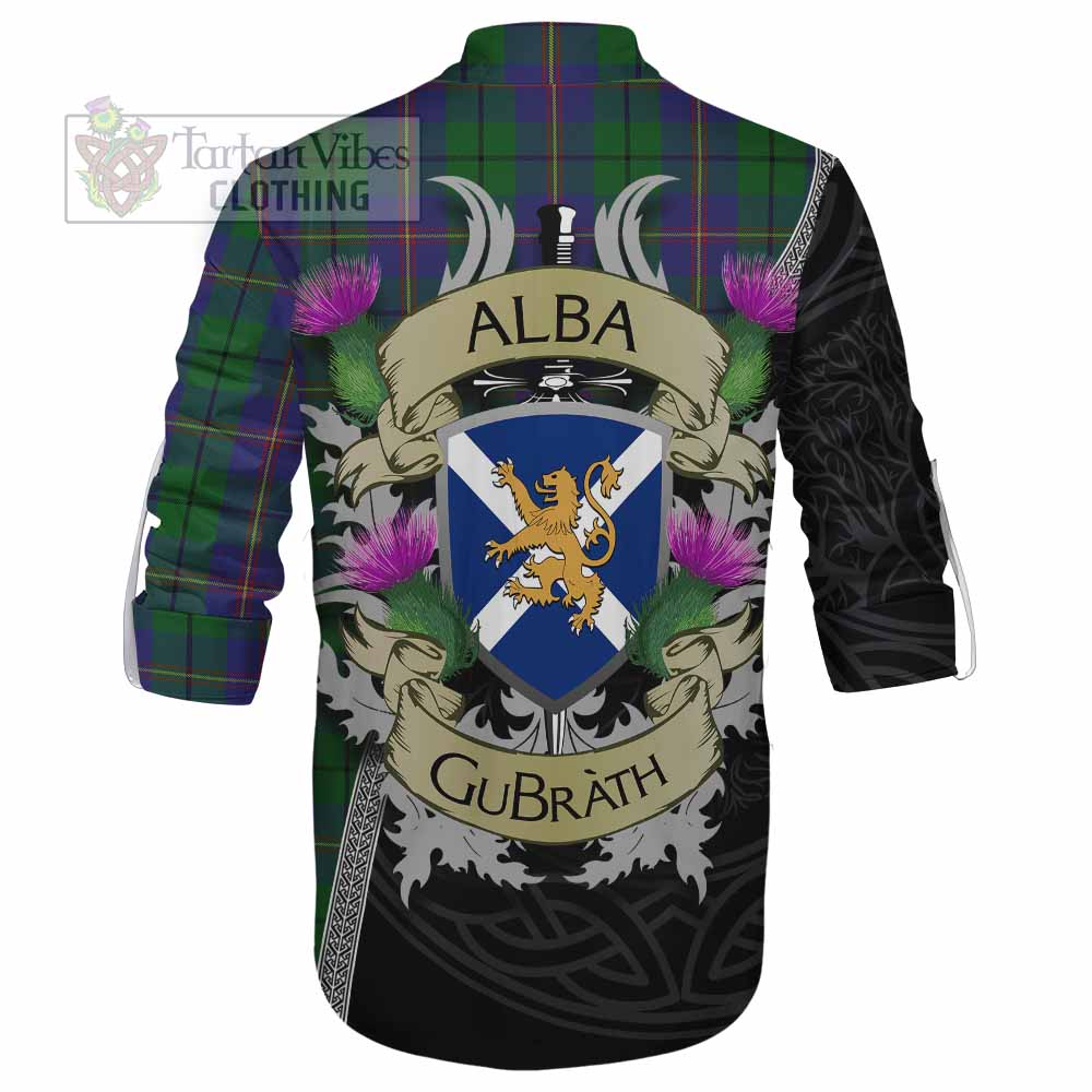 Tartan Vibes Clothing Carmichael Tartan Family Crest Ghillie Kilt Shirt Lion Rampant Royal Thistle Shield Celtic Inspired