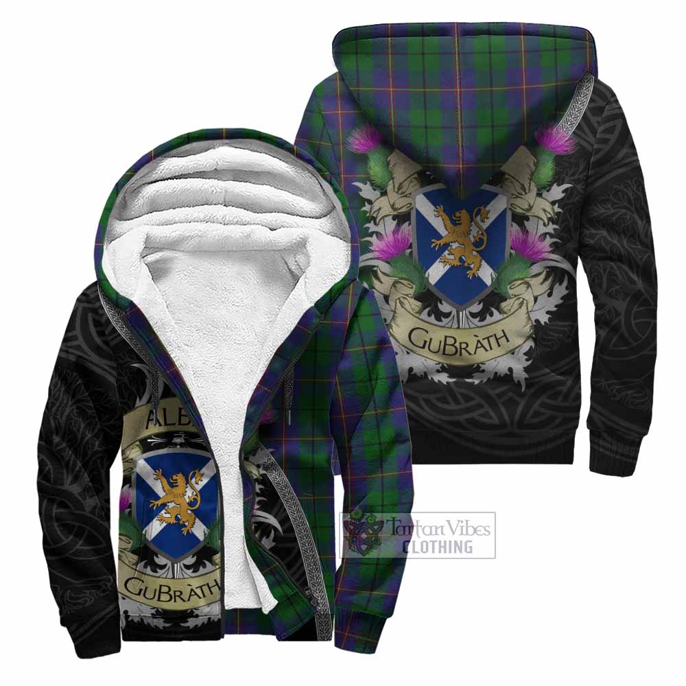 Tartan Vibes Clothing Carmichael Tartan Family Crest Sherpa Hoodie Lion Rampant Royal Thistle Shield Celtic Inspired
