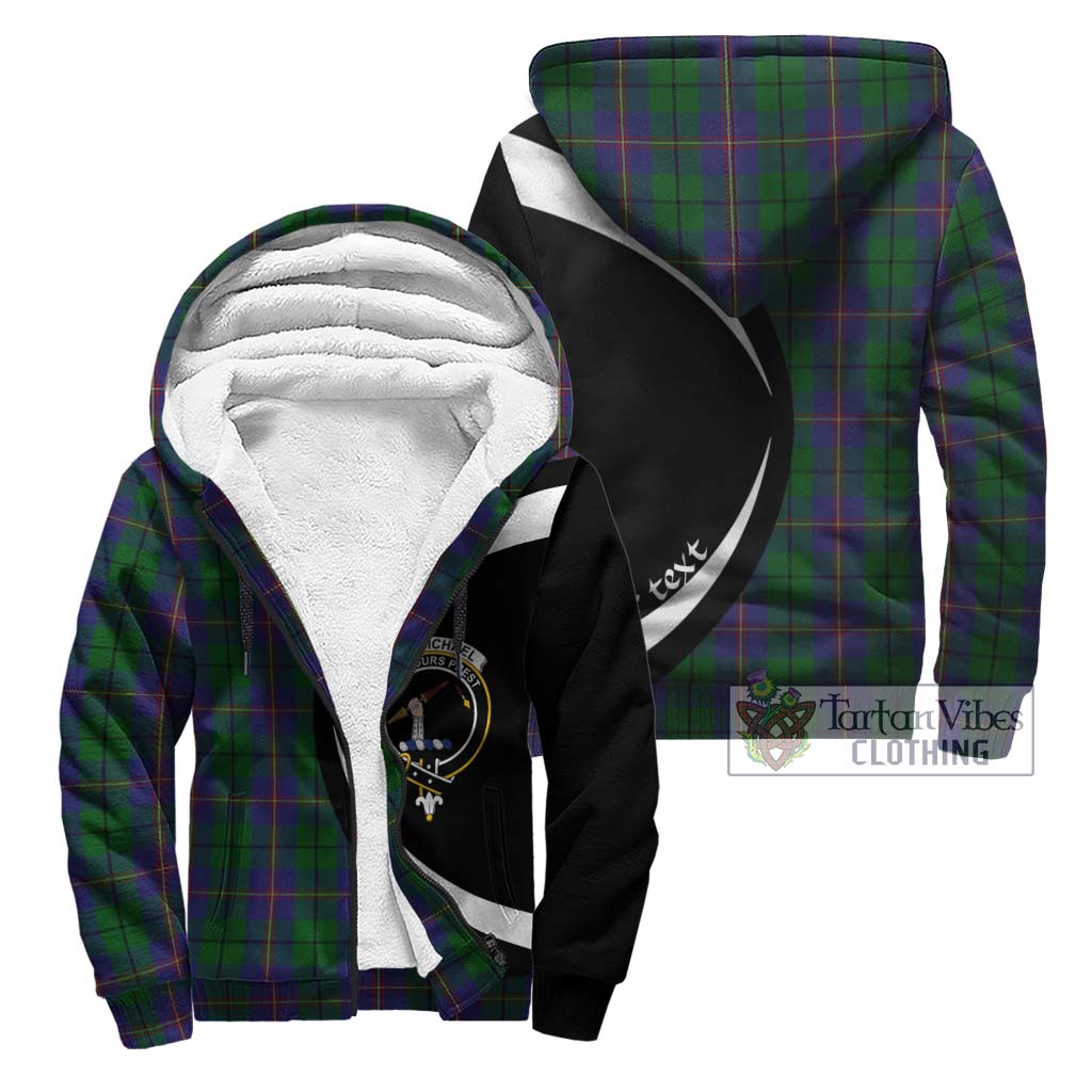 Carmichael Tartan Sherpa Hoodie with Family Crest Circle Style Unisex - Tartan Vibes Clothing